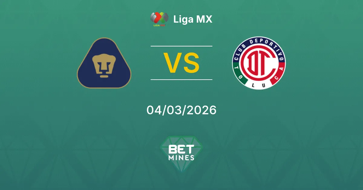 Pumas UNAM vs Toluca Prediction: Match Preview and Analysis | Liga MX 04-03-2026
