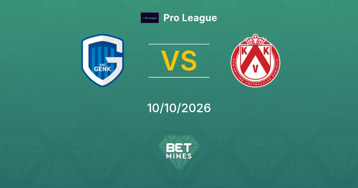 Genk vs KV Kortrijk Prediction: Match Preview and Analysis | Pro League 10-10-2026