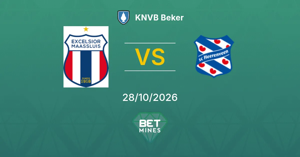 Excelsior Maassluis x SC Heerenveen Palpite: prévia e análise da partida | KNVB Beker 28-10-2026