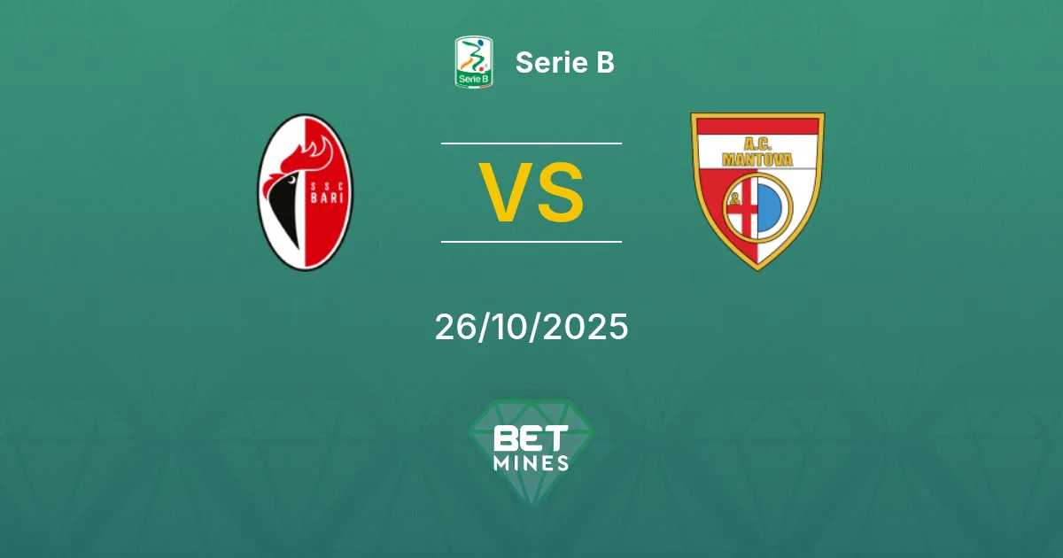 Bari 1908 vs Mantova Prediction: Match Preview and Analysis | Serie B 26-10-2025