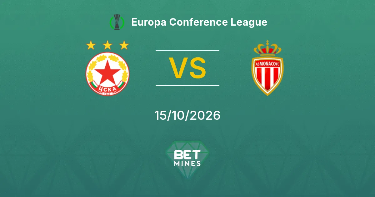 CSKA Sofia x Monaco Palpite: Prévia e análise da partida | UEFA Europa Conference League 15-10-2026
