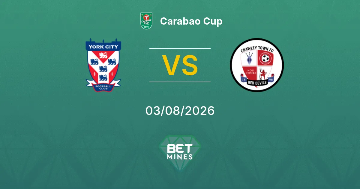 Palpite York City x Crawley Town: Prévia e Análise da Partida | Carabao Cup 03-08-2026