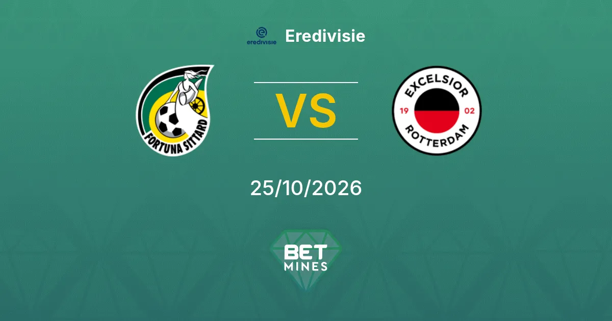 Fortuna Sittard x Excelsior Palpite: prévia e análise da partida | Eredivisie 25-10-2026