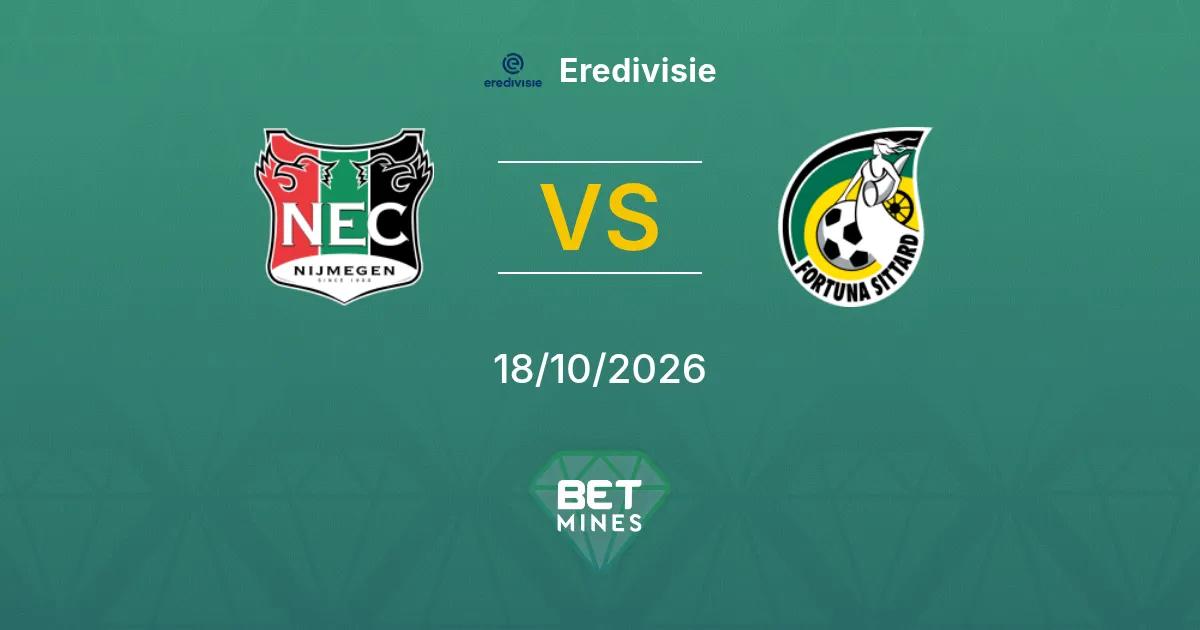 NEC Nijmegen x Fortuna Sittard Palpite: prévia e análise da partida | Eredivisie 18-10-2026