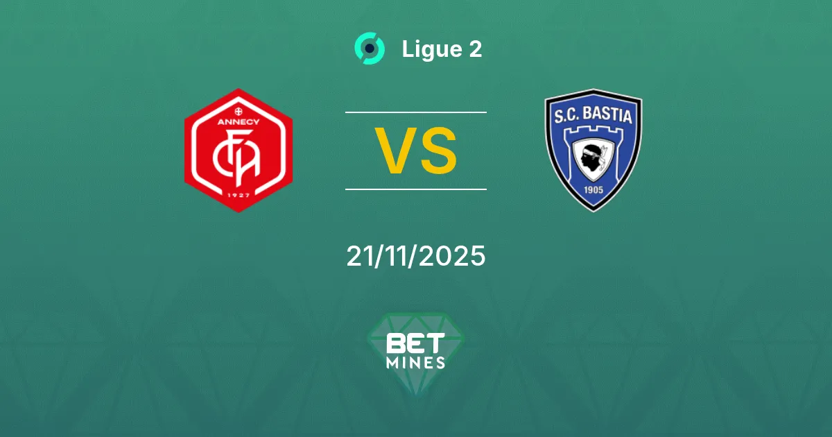 Annecy vs Bastia Pronóstico: Previa y Análisis del Partido | Ligue 2 21-11-2025
