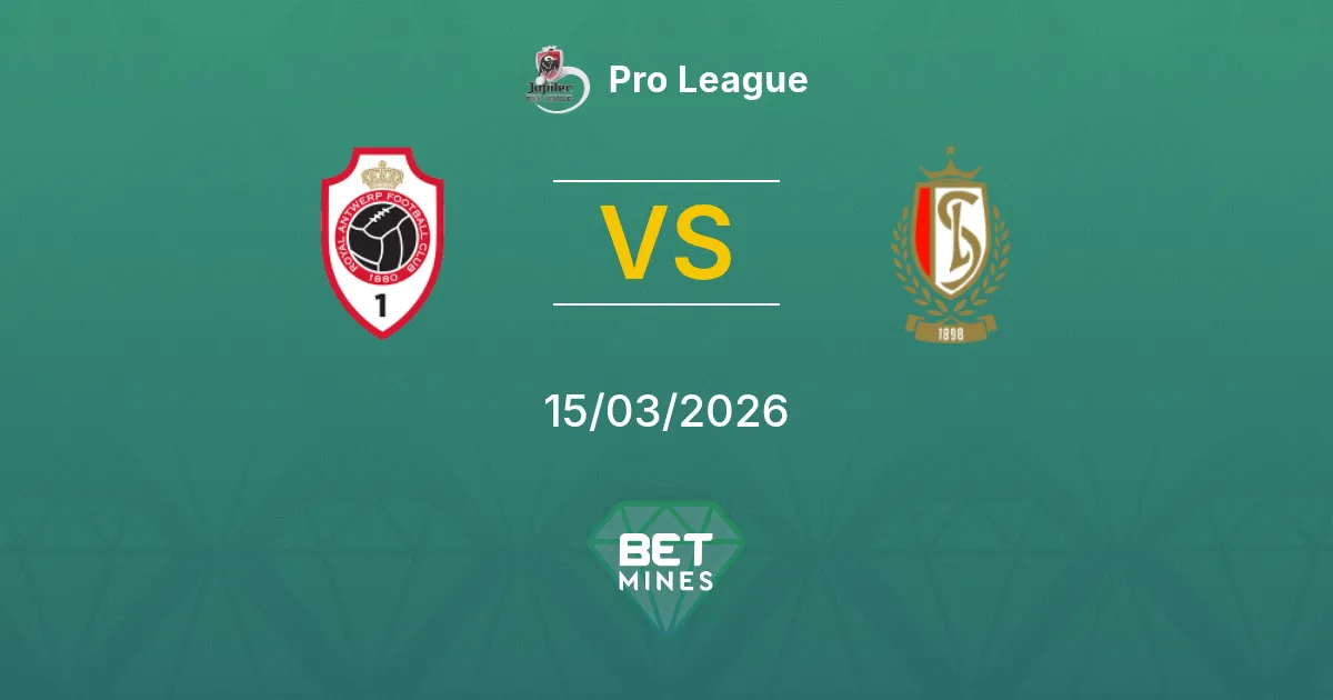 Antwerp vs Standard Liège Prediction: Match Preview and Analysis | Pro League 15-03-2026