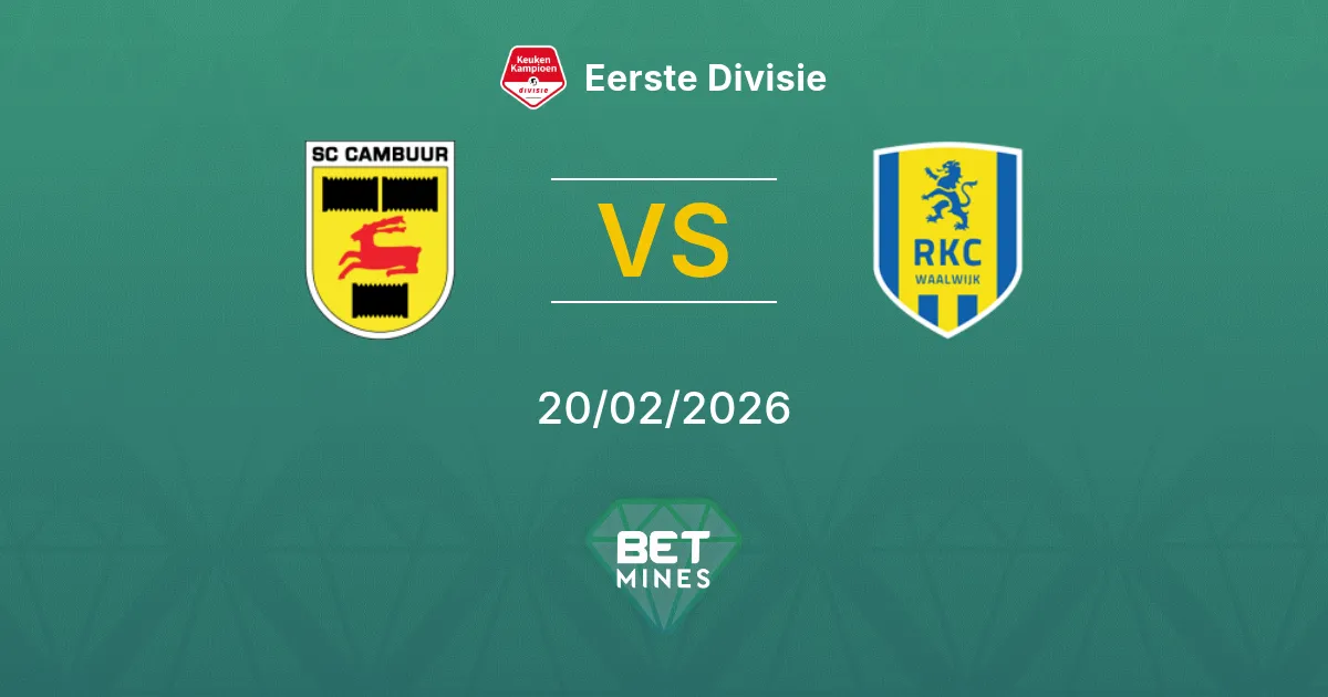 SC Cambuur vs RKC Waalwijk Pronostic : Aperçu du Match et Analyse | Eerste Divisie 20-02-2026