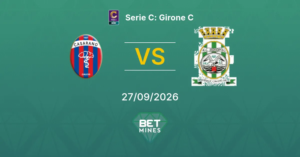 Pronostic Casarano vs Monopoli : aperçu et analyse du match | Serie C: Girone C 27-09-2026