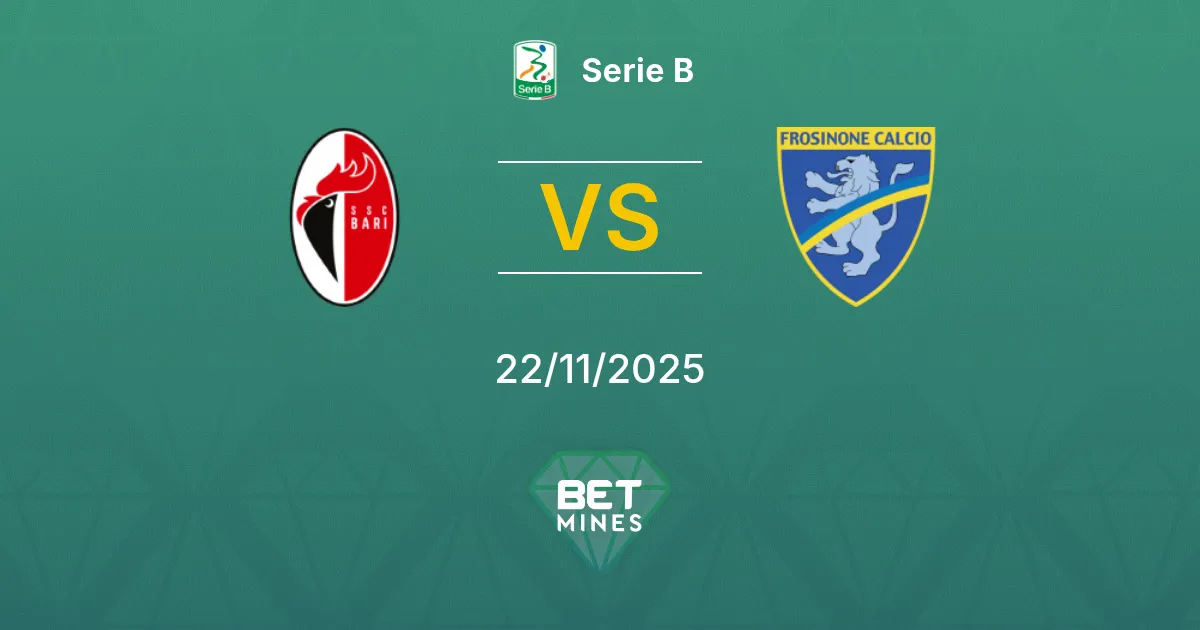Bari 1908 vs Frosinone Prediction: Match Preview and Analysis | Serie B 22-11-2025