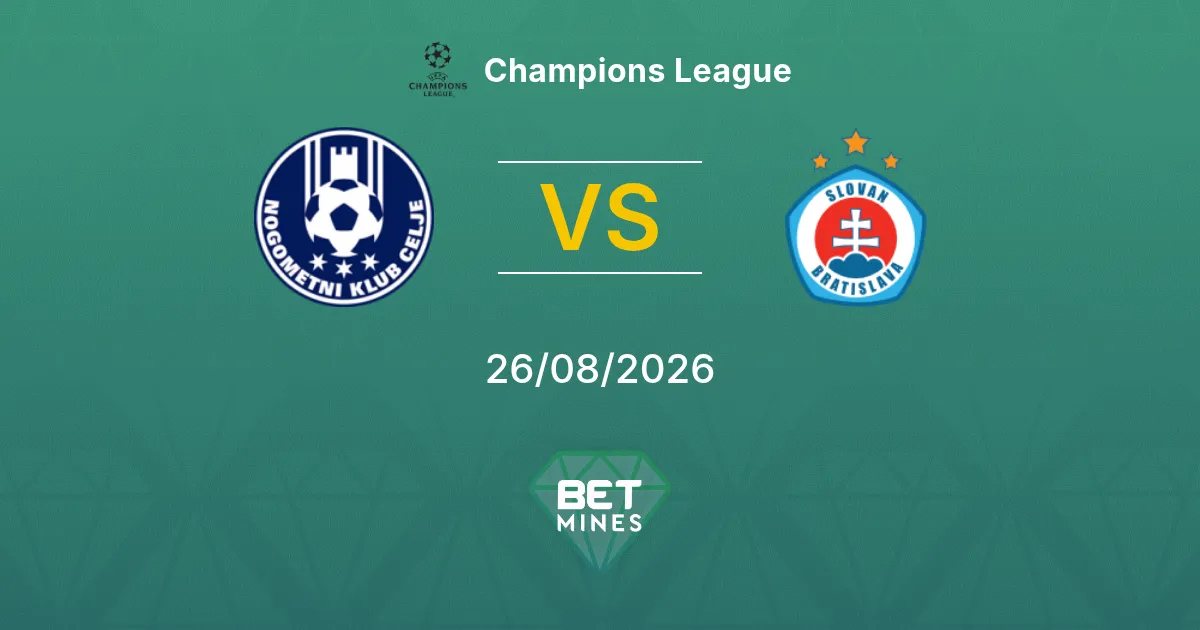Pronóstico Celje vs Slovan Bratislava: Previa y Análisis del Partido | Champions League 26-08-2026