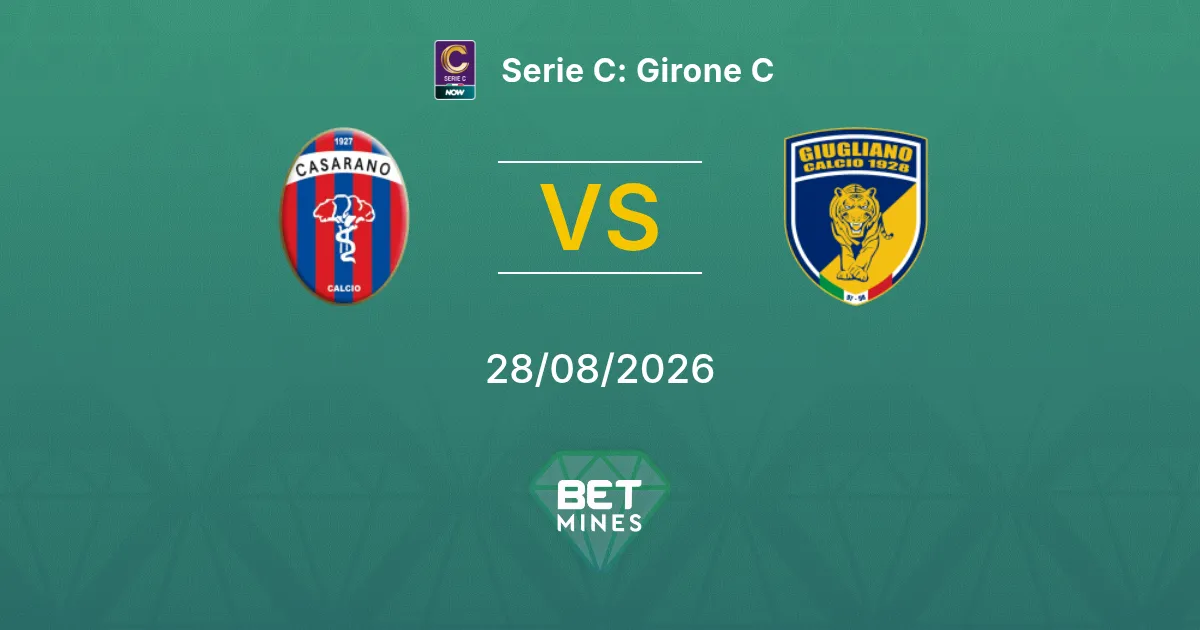 Palpite Casarano x SSC Giugliano: Prévia e Análise da Partida | Serie C: Girone C 28-08-2026