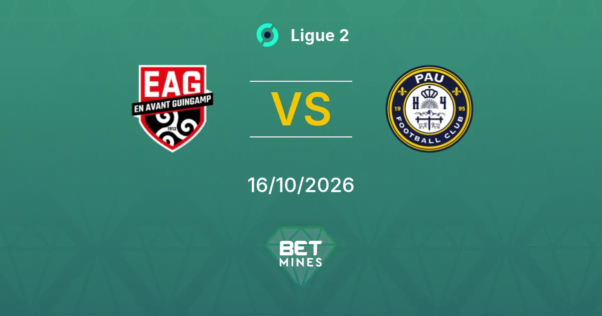Guingamp x Pau Palpite: prévia e análise da partida | Ligue 2 16-10-2026