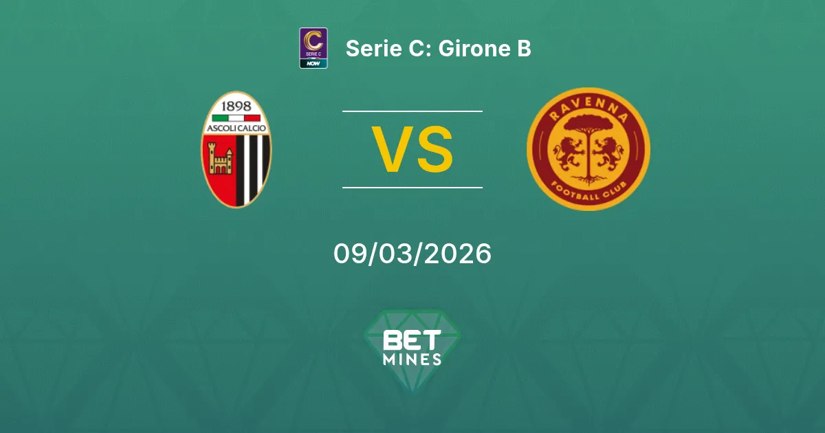 Ascoli x Ravenna Palpite: Prévia e Análise da Partida | Serie C: Girone B 09-03-2026