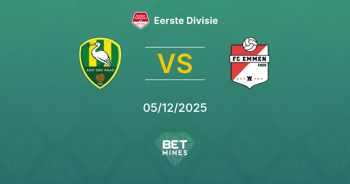 ADO Den Haag vs FC Emmen Prediction: Match Preview and Analysis | Eerste Divisie 05-12-2025