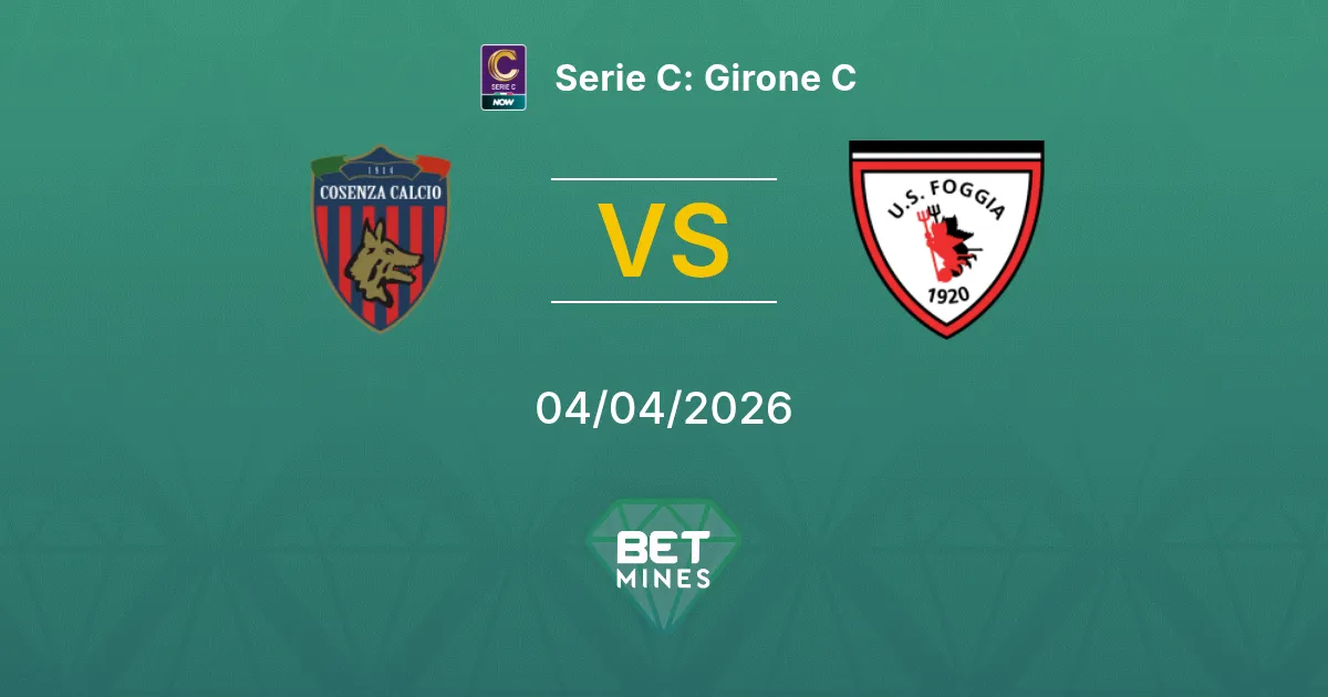 Cosenza vs Foggia Pronóstico: Previa y Análisis del Partido | Serie C: Grupo C 04-04-2026