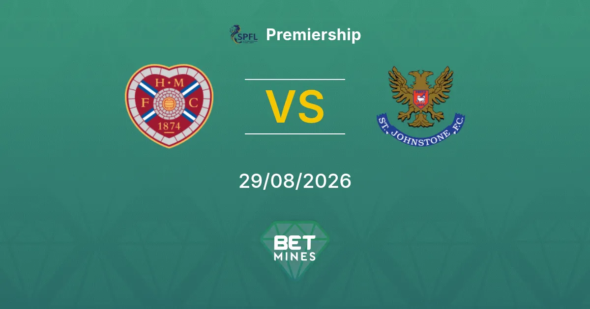 Palpite Hearts x St. Johnstone: Prévia e Análise da Partida | Premiership 29-08-2026