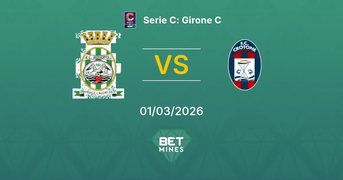 Monopoli vs Crotone Pronostic : Aperçu et Analyse du Match | Serie C : Girone C 01-03-2026