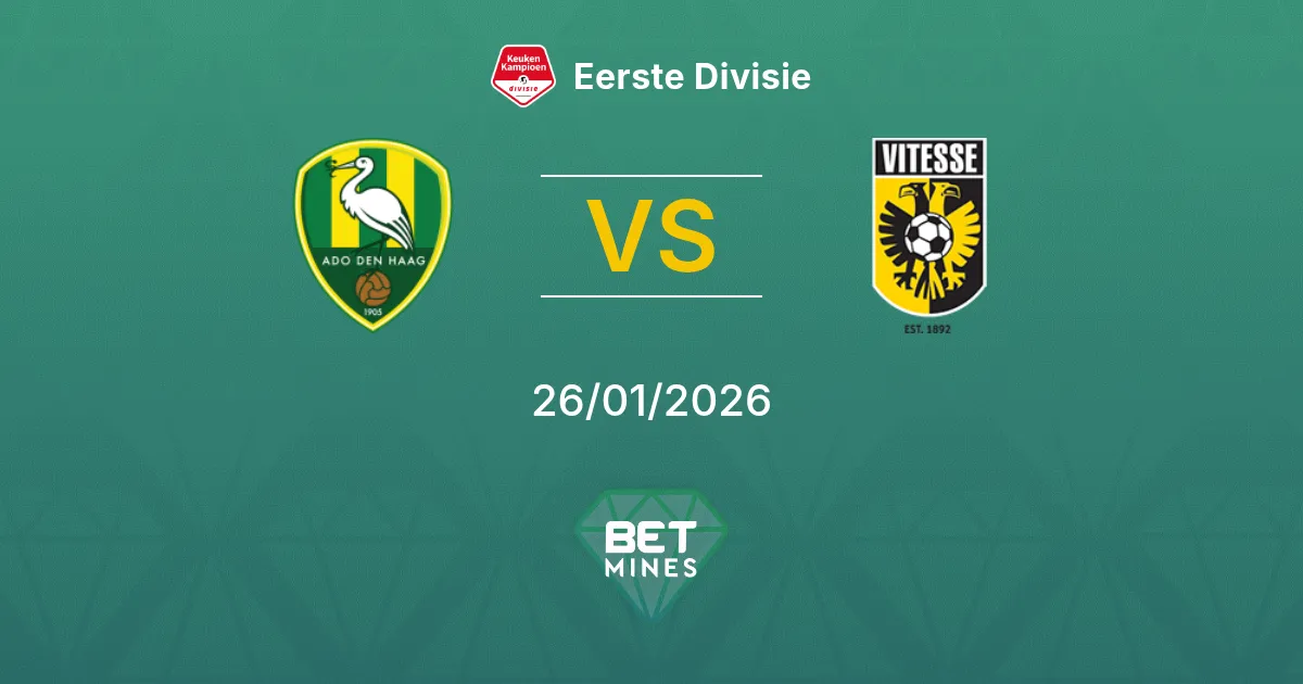 ADO Den Haag vs Vitesse Prediction: Match Preview and Analysis | Eerste Divisie 26-01-2026