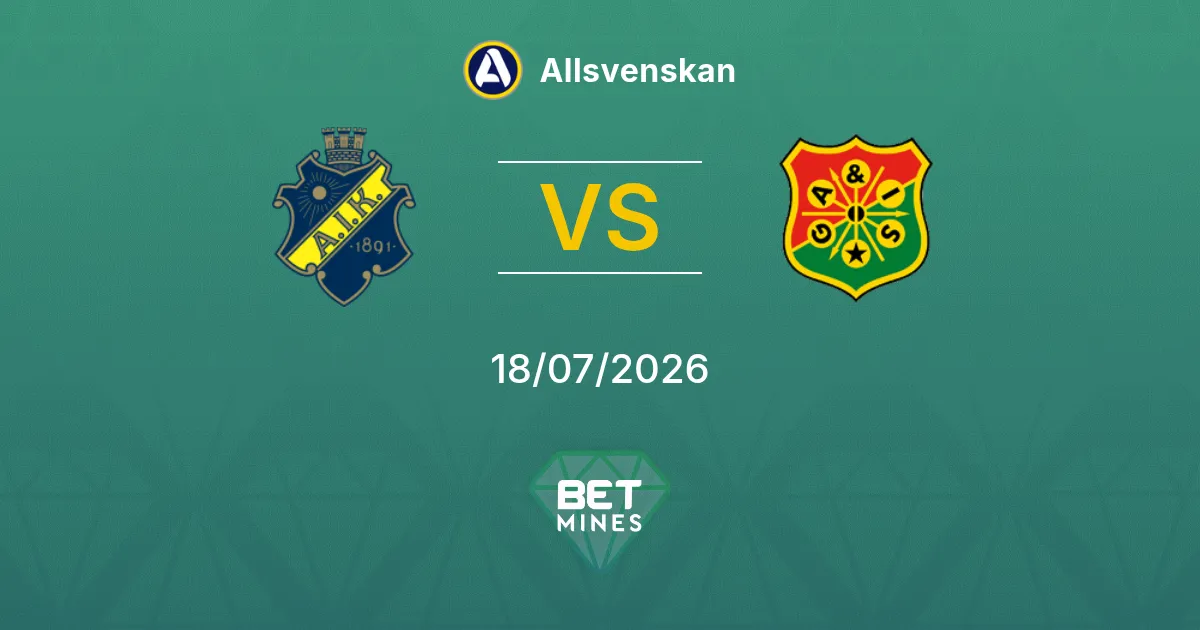 AIK x GAIS Palpite: Prévia e Análise da Partida | Allsvenskan 18-07-2026