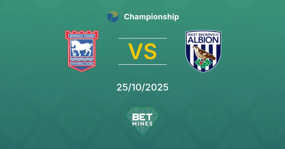 Ipswich Town x West Bromwich Albion Palpite: Prévia e Análise da Partida | Championship 25-10-2025