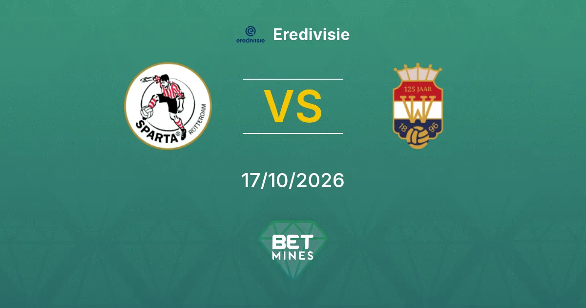 Sparta Rotterdam x Willem II Palpite: prévia e análise da partida | Eredivisie 17-10-2026