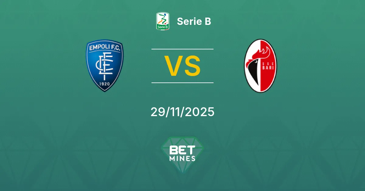 Empoli vs Bari 1908 Prediction: Match Preview and Analysis | Serie B 29-11-2025