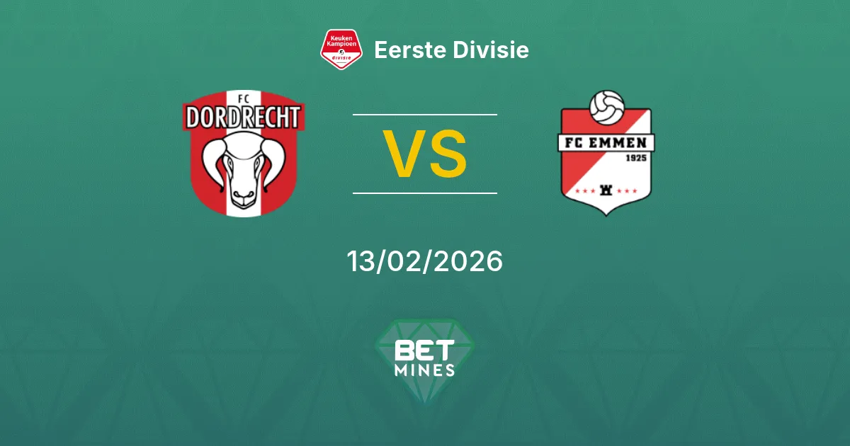 FC Dordrecht vs FC Emmen Prediction: Match Preview and Analysis | Eerste Divisie 13-02-2026