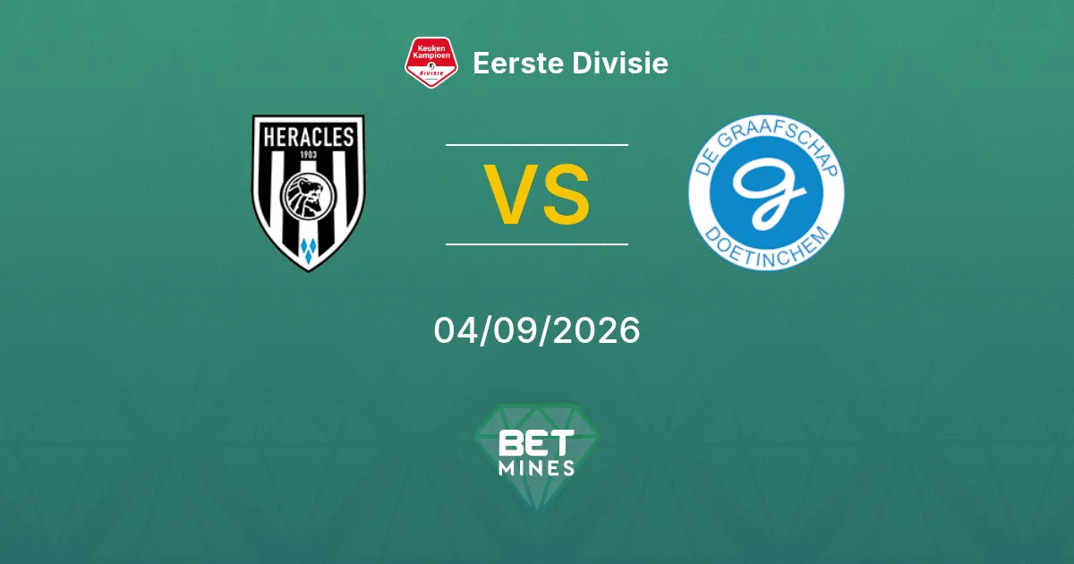 Palpite Heracles Almelo x De Graafschap: Prévia e Análise da Partida | Eerste Divisie 04-09-2026