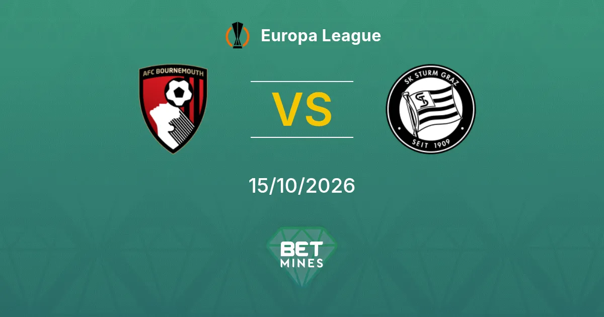 AFC Bournemouth x Sturm Graz Palpite: prévia e análise da partida | Europa League 15-10-2026