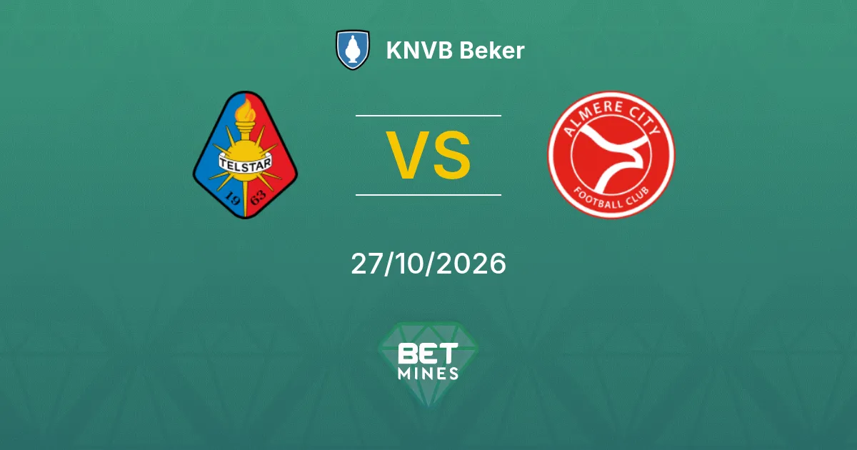 Telstar x Almere City Palpite: Prévia e análise da partida | KNVB Beker 27-10-2026