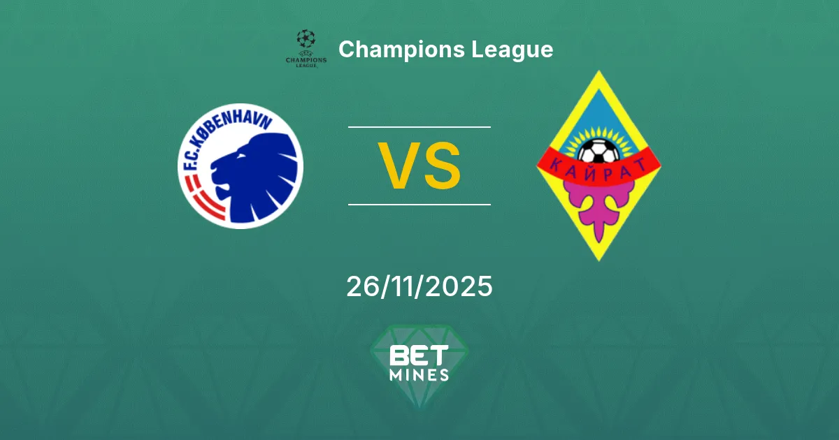 FC København vs Kairat Prediction: Match Preview and Analysis | Champions League 26-11-2025