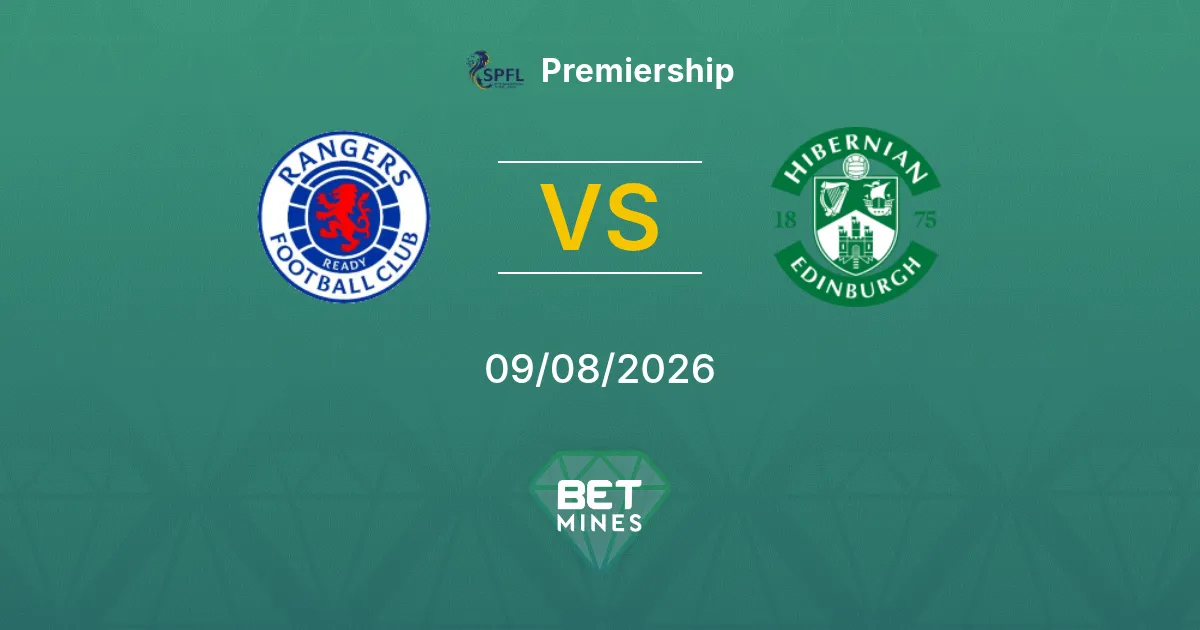 Rangers x Hibernian Palpite: Prévia e análise da partida | Premiership 09-08-2026