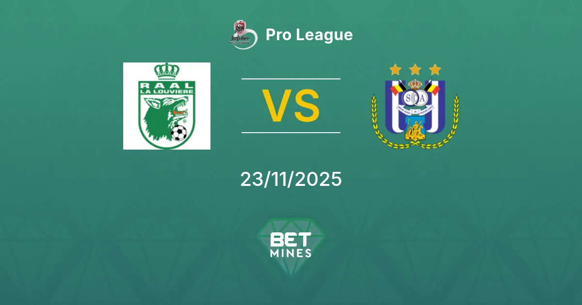 La Louvière vs Anderlecht Prediction: Match Preview and Analysis | Pro League 23-11-2025