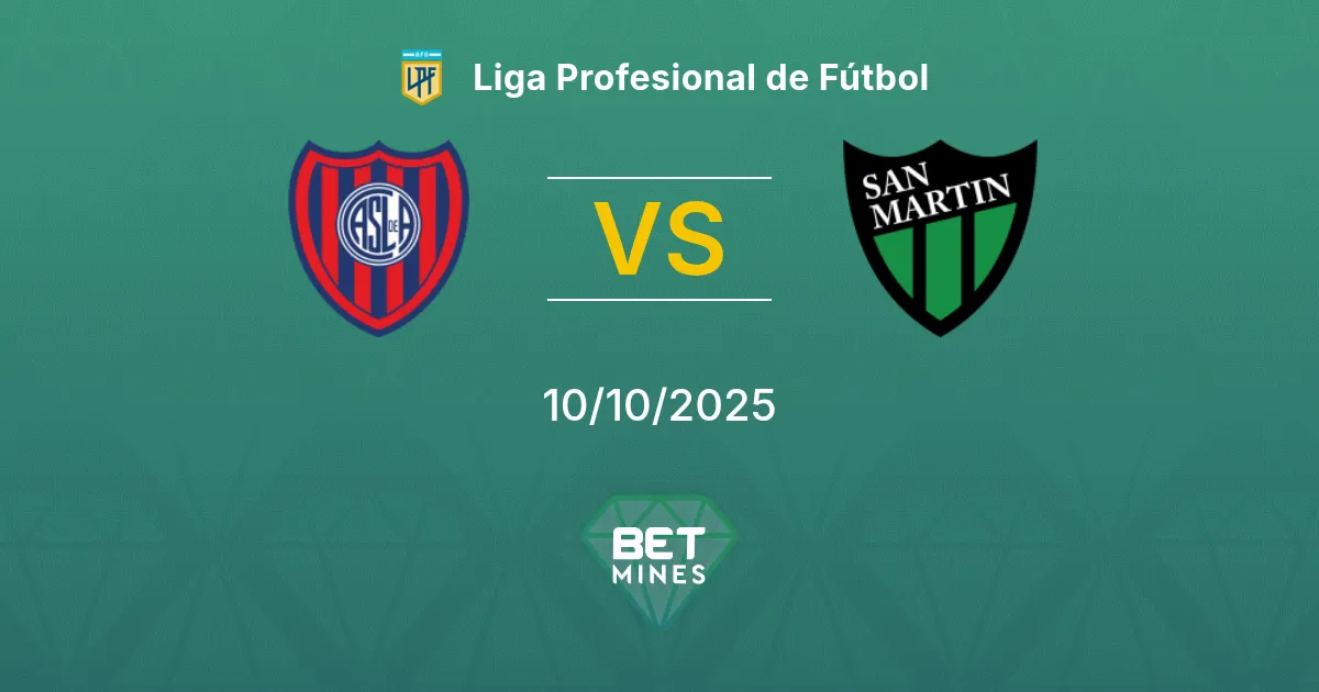 San Lorenzo vs San Martín San Juan Pronostico: Anteprima e Analisi della Partita | Liga Profesional de Fútbol 10-10-2025