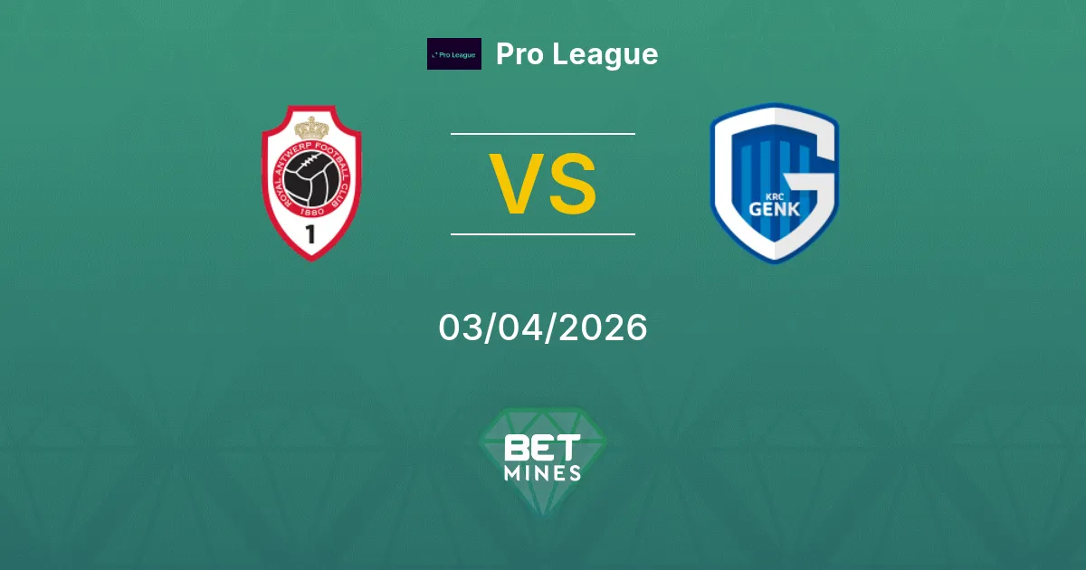 Antwerp vs Genk Pronóstico: Previa y Análisis del Partido | Pro League 03-04-2026