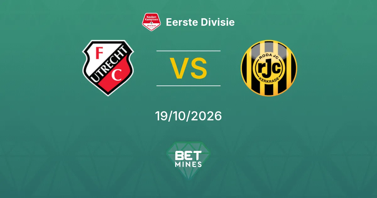 Jong FC Utrecht x Roda JC Kerkrade Palpite: Prévia e análise da partida | Eerste Divisie 19-10-2026