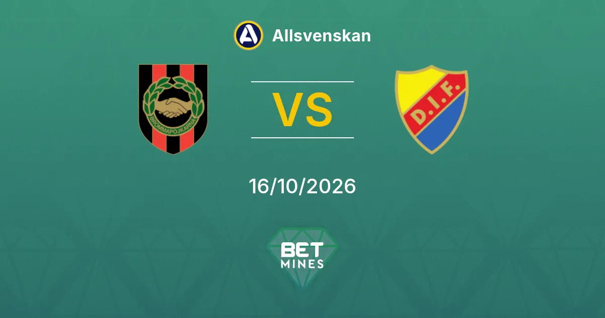 Brommapojkarna x Djurgården Palpite: prévia e análise da partida | Allsvenskan 16-10-2026