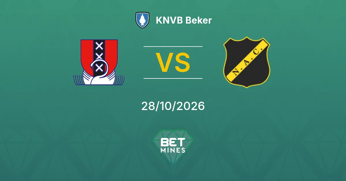 JOS Watergraafsmeer x NAC Breda Palpite: prévia e análise da partida | KNVB Beker 28-10-2026