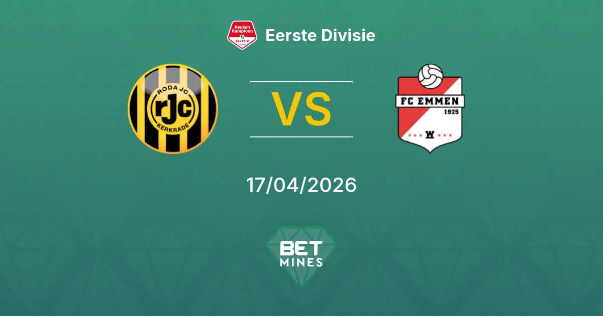 Roda JC Kerkrade vs FC Emmen Pronóstico: Previa y Análisis del Partido | Eerste Divisie 17-04-2026