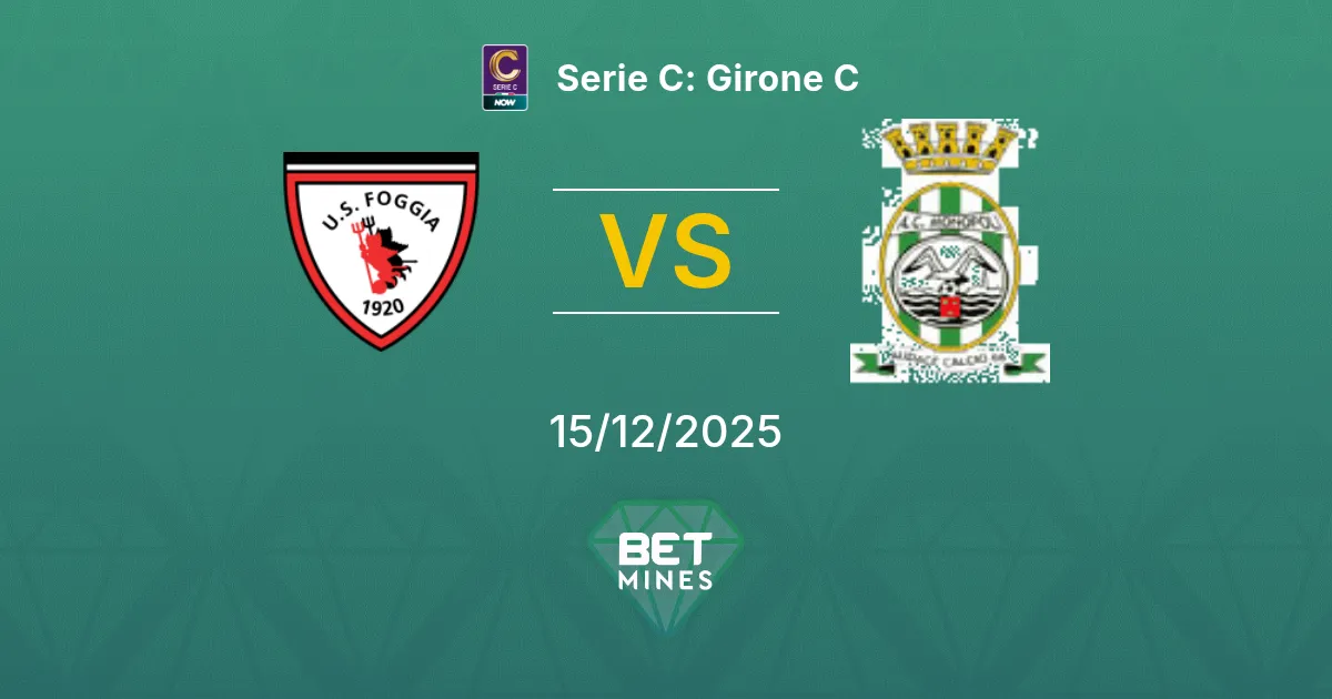 Foggia vs Monopoli Pronostico: Anteprima e Analisi della Partita | Serie C: Girone C 15-12-2025