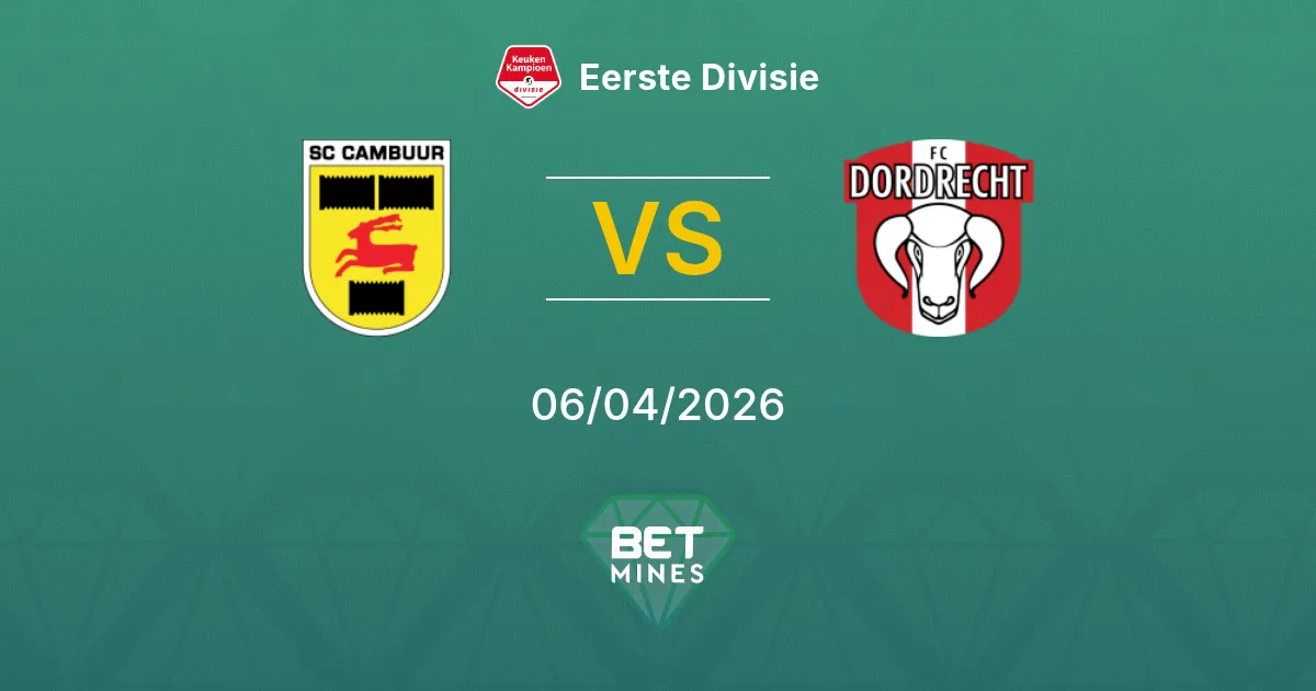 SC Cambuur vs FC Dordrecht Pronóstico: Previa y Análisis del Partido | Eerste Divisie 06-04-2026