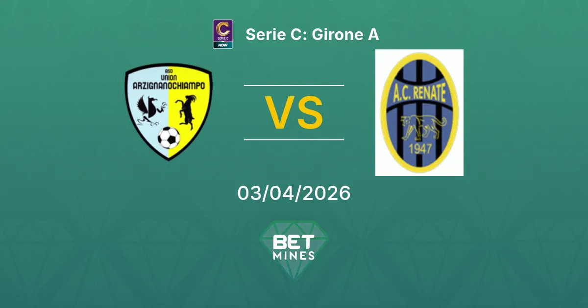 Union ArzignanoChiampo vs Renate Pronóstico: Previa y Análisis del Partido | Serie C: Girone A 03-04-2026