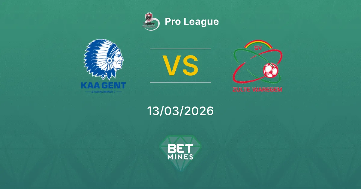 Gent vs Zulte-Waregem Prediction: Match Preview and Analysis | Pro League 13-03-2026