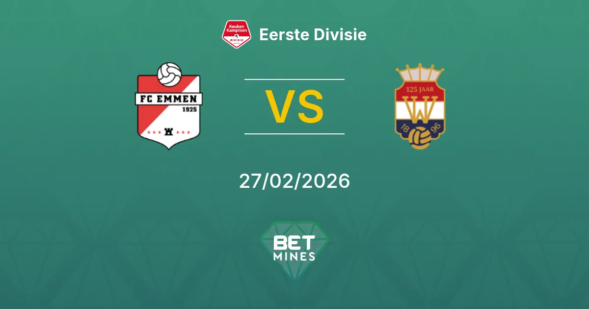 FC Emmen vs Willem II Pronostic : Aperçu et Analyse du Match | Eerste Divisie 27-02-2026