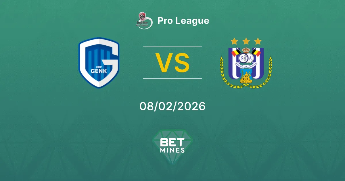 Genk vs Anderlecht Prediction: Match Preview and Analysis | Pro League 08-02-2026