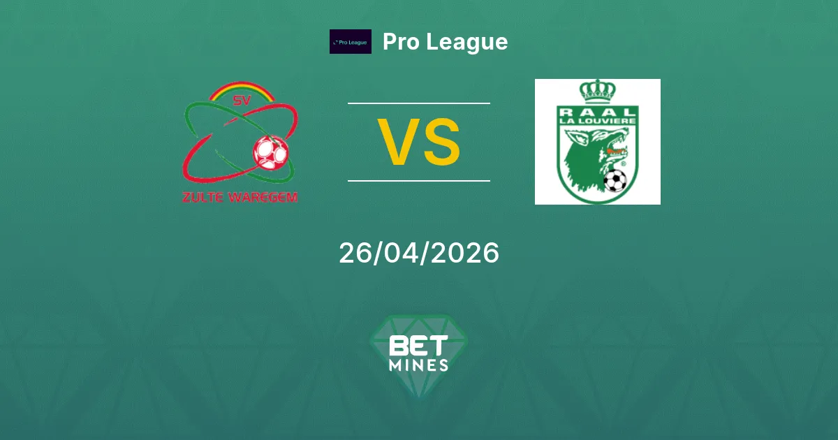 Zulte-Waregem vs La Louvière Pronóstico: Previa y Análisis del Partido | Pro League 26-04-2026