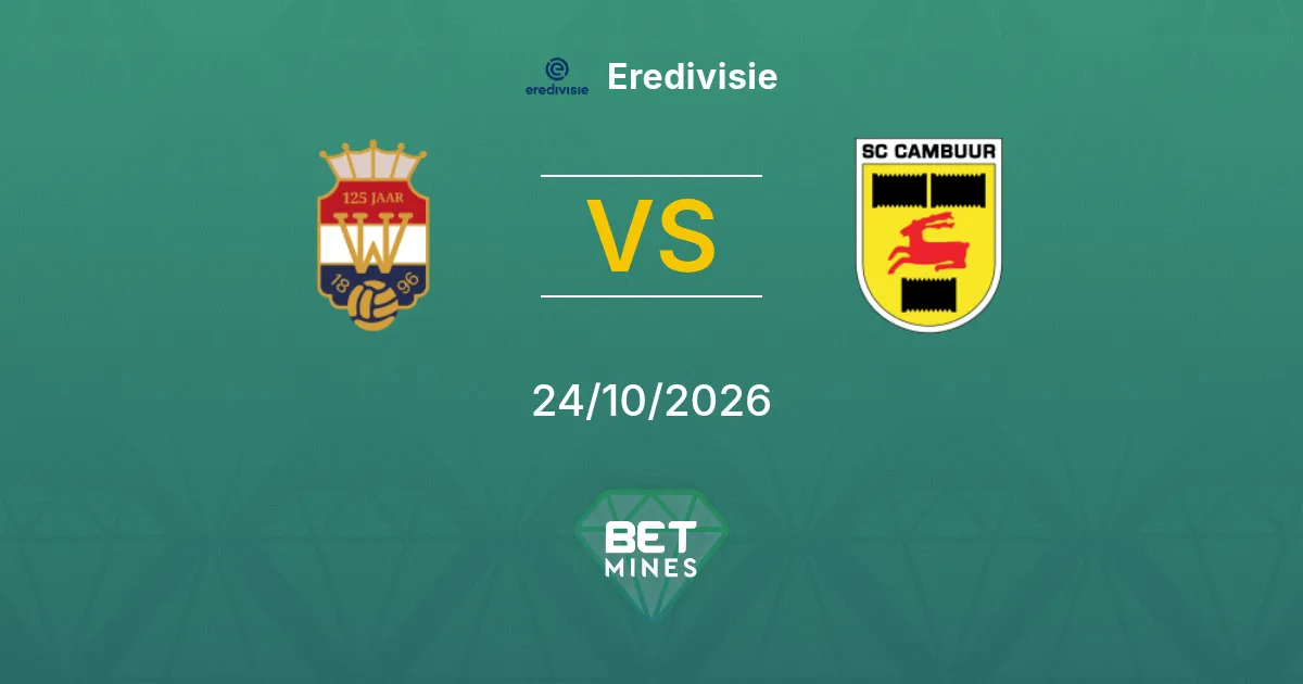 Willem II vs SC Cambuur Pronostico: anteprima e analisi della partita | Eredivisie 24-10-2026