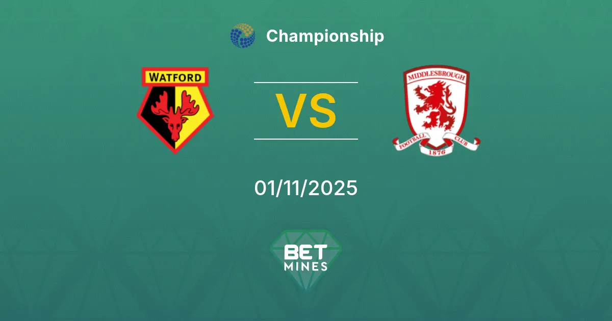 Watford vs Middlesbrough Prediction: Match Preview and Analysis | Championship 01-11-2025