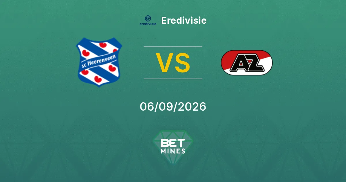 Pronostic SC Heerenveen vs AZ Alkmaar : Aperçu et Analyse du Match | Eredivisie 06-09-2026