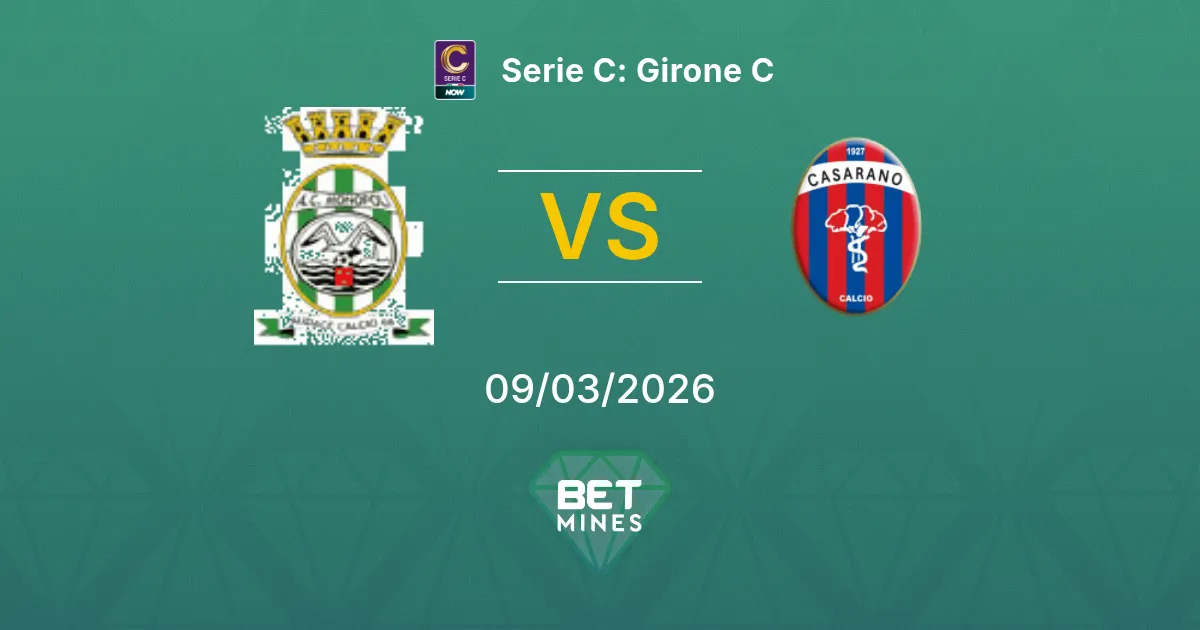 Monopoli x Casarano Palpite: Prévia e Análise da Partida | Serie C: Grupo C 09-03-2026